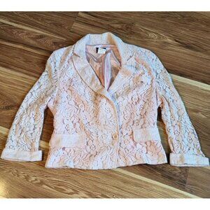Deb Y2k Pink Lace Blazer Blouse Size‎ Medium Legally Blonde Coquette Cute Barbie